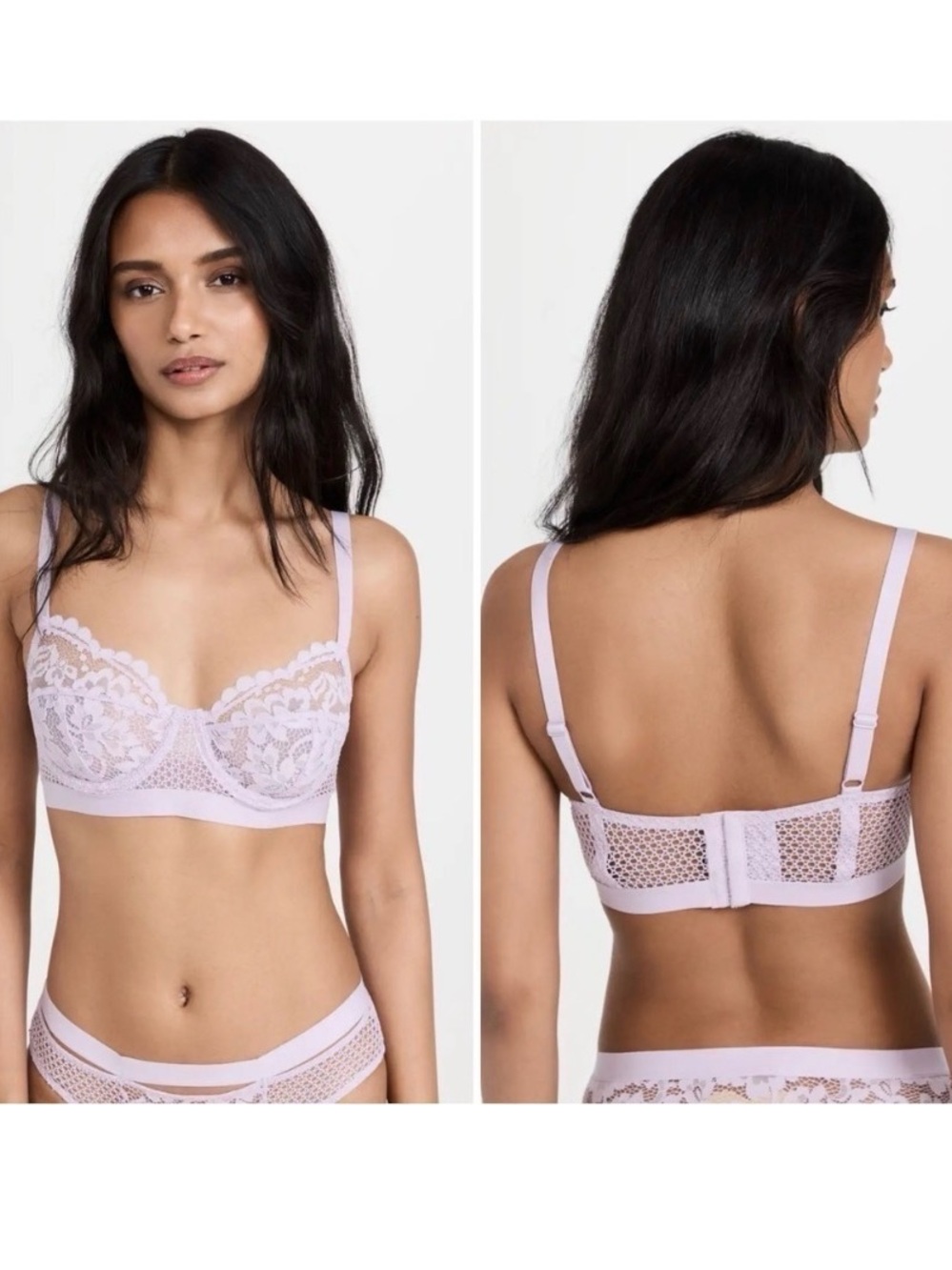 Else Petunia Lilac Purple Sheer Lace Underwire Full Cup Bra 30E